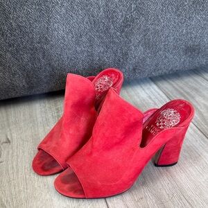 Vince Camuto Women's Bold Red Suede Mules